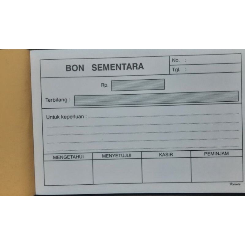 

Bon Sementara NCR 1/4 Folio
