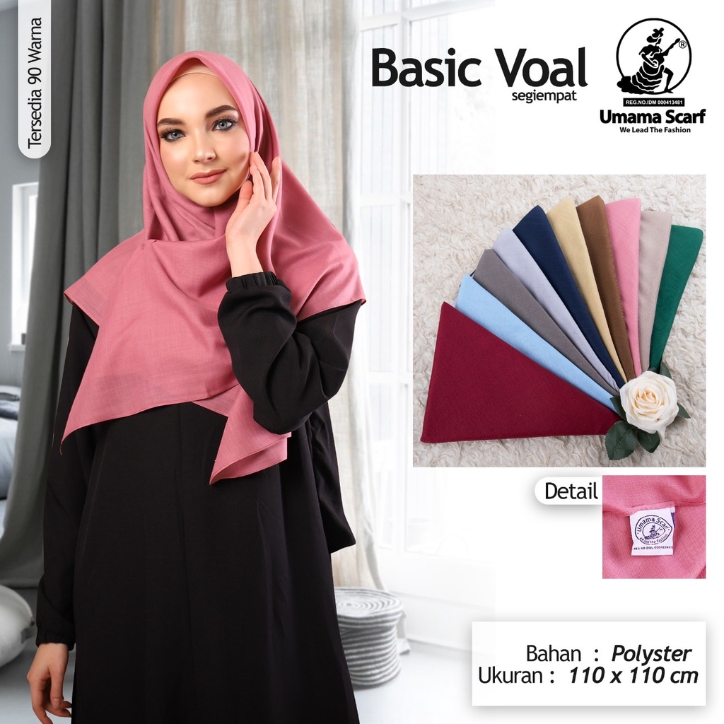 jilbab polos segi empat UMAMA BASIC VOAL