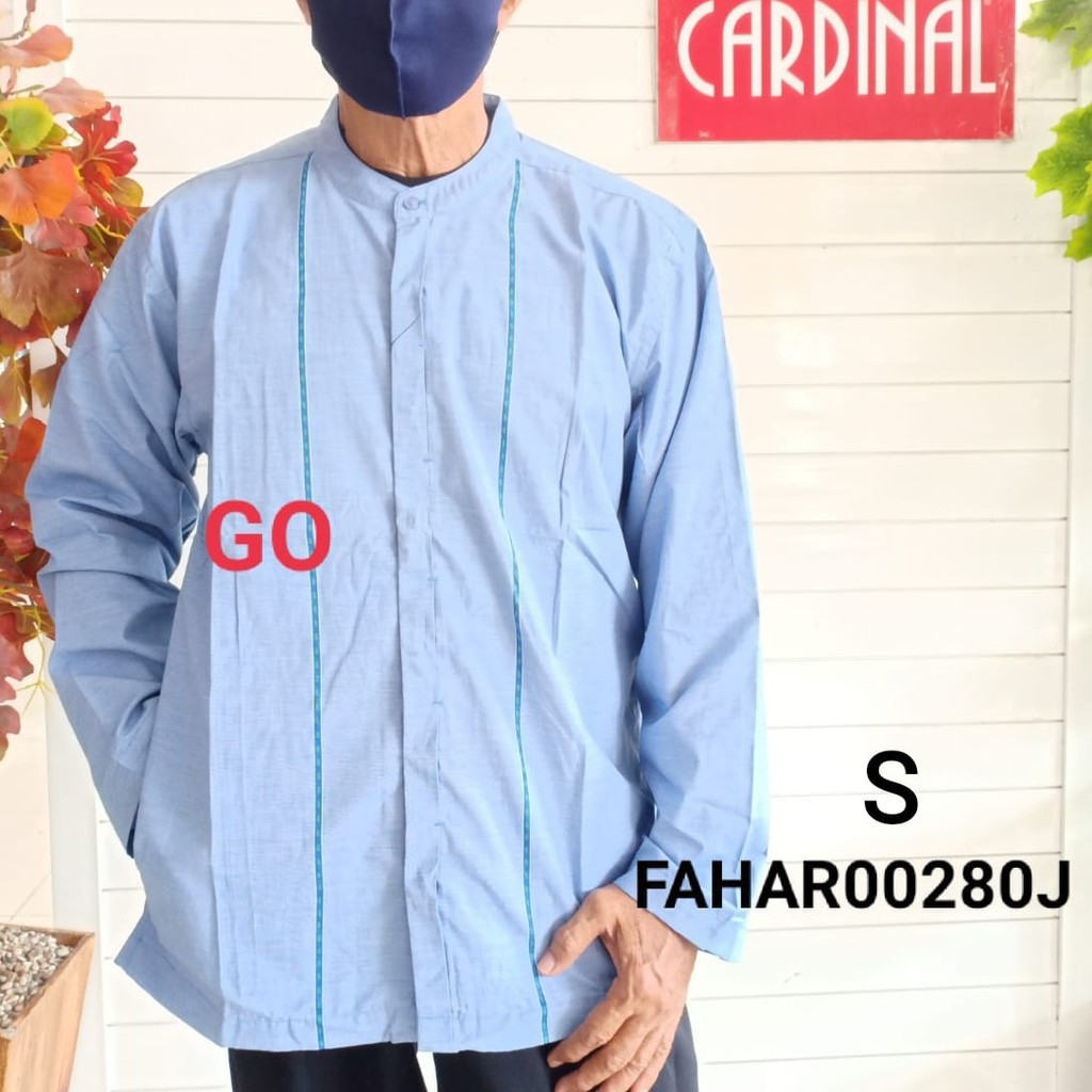 gos FR CARDINAL KEMEJA KOKO/TAQWA FORMAL Baju Muslim Pakaian Pria Muslim Lengan Panjang