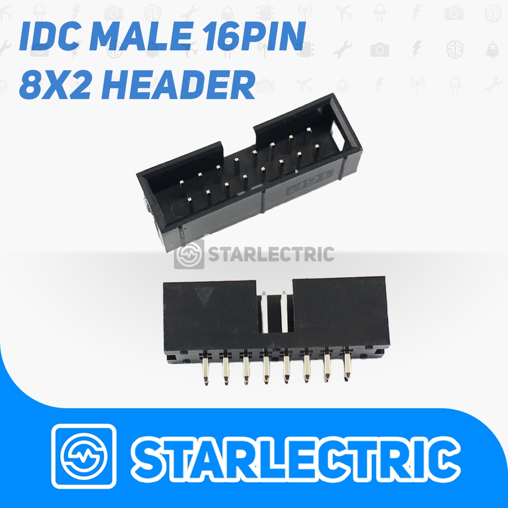 Socket IDC Pin 16p 16Pin SOKET 2x8 16 Pin Header Male DC3-16P Lurus