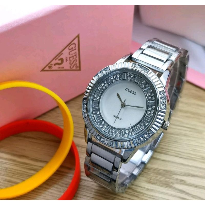 Jam Tangan Wanita Jam Tangan Terlaris Rantai Free Box &amp; Baterai