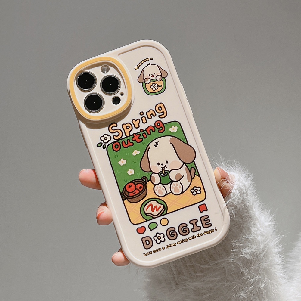 Case Pelindung Bahan Silikon TPU Desain Anjing Piknik Untuk iPhone 11 7Plus 8Plus Xr XS Max 13 12 Pro Max 12promax 8p 11