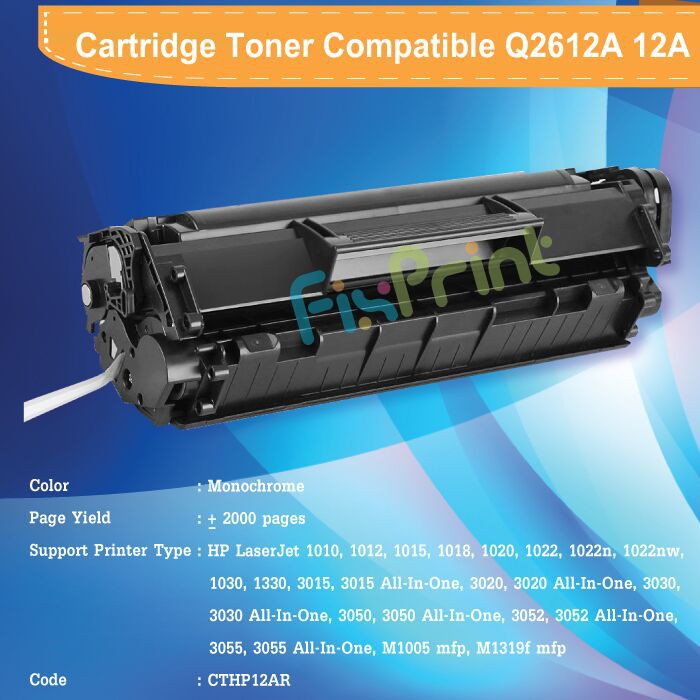 Cartridge Toner Compatible STANDART Q2612A 12A, LaserJet 1010 1012 1015 1018 1020  Murah