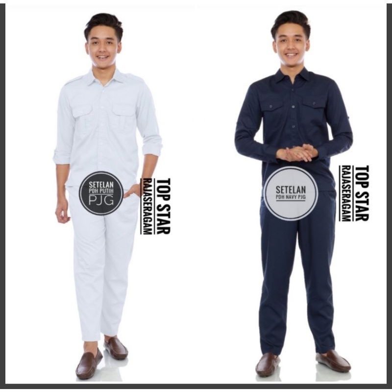Setelan PDH PDL Kemeja Celana Kerja Dinas Lapangan Net Tv Kantor Drill