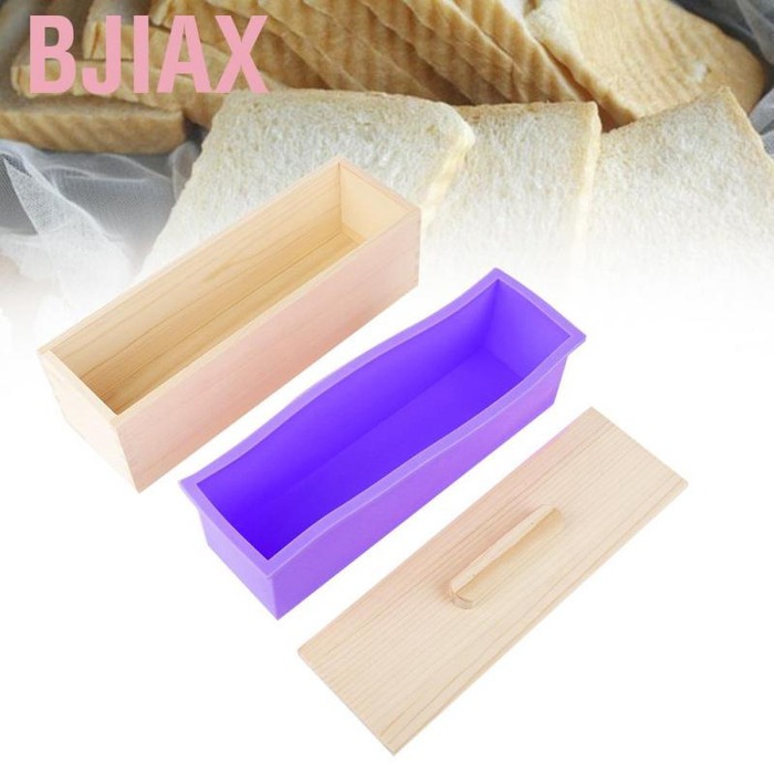 COD...kotak Cetakan sabun kotak sabun lilin silikon dengan box kayu 1200gr soap mold