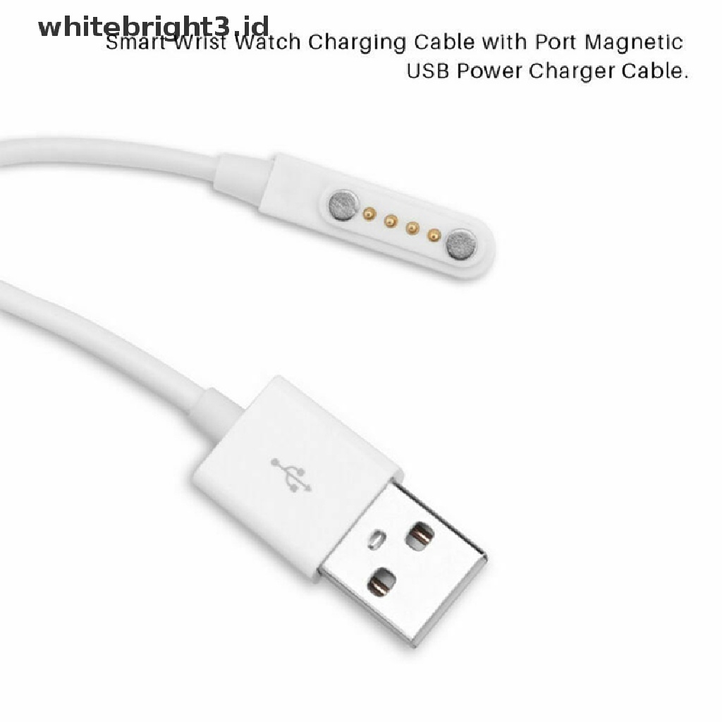 (whitebright3.id) Kabel Power Charger USB 2.0 Magnetik 4 Pin Untuk Smartwatch KW88