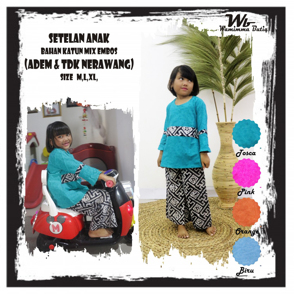 Setelan Batik Anak - Baju Batik Anak Perempuan - Baju Rumah Anak Perempuan