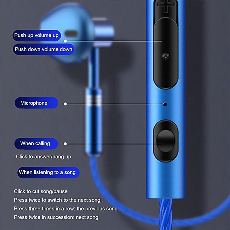 ⚡YZ Metal Earphone Wired Gaming Earphones with Microphone 9D Bass Original waterproof Headset Headphones