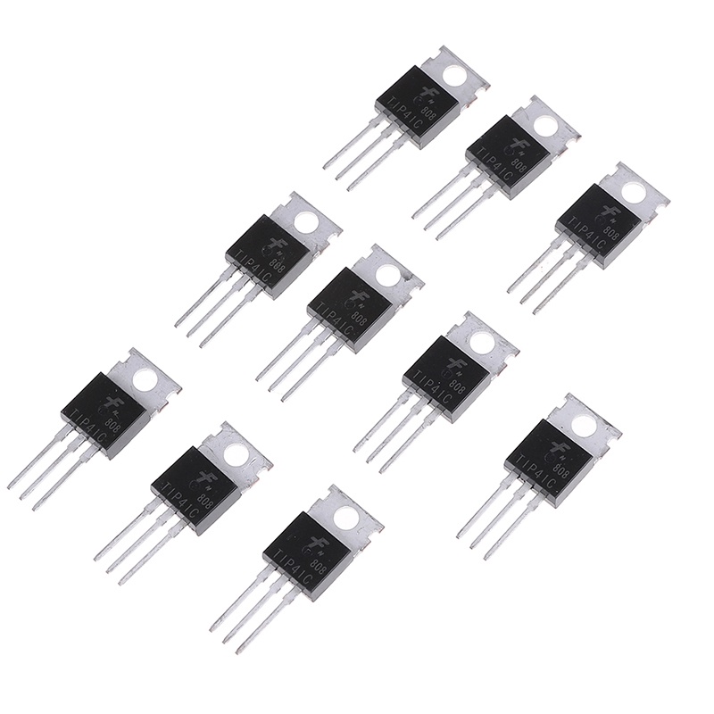 【Theredsunrisesiwy.id】10Pcs TIP41C TIP41 NPN transistor TO-220 new and high quality