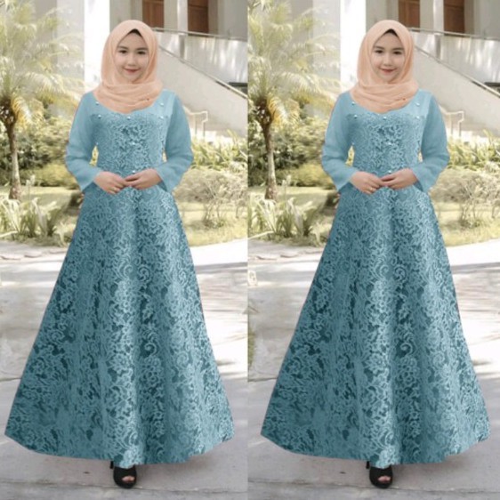 GAMIS MAXI KAYLA (SIZE S/M, L, XL,XXL) BRUKAT TIMBUL TULANG(GOOD QUALITY)