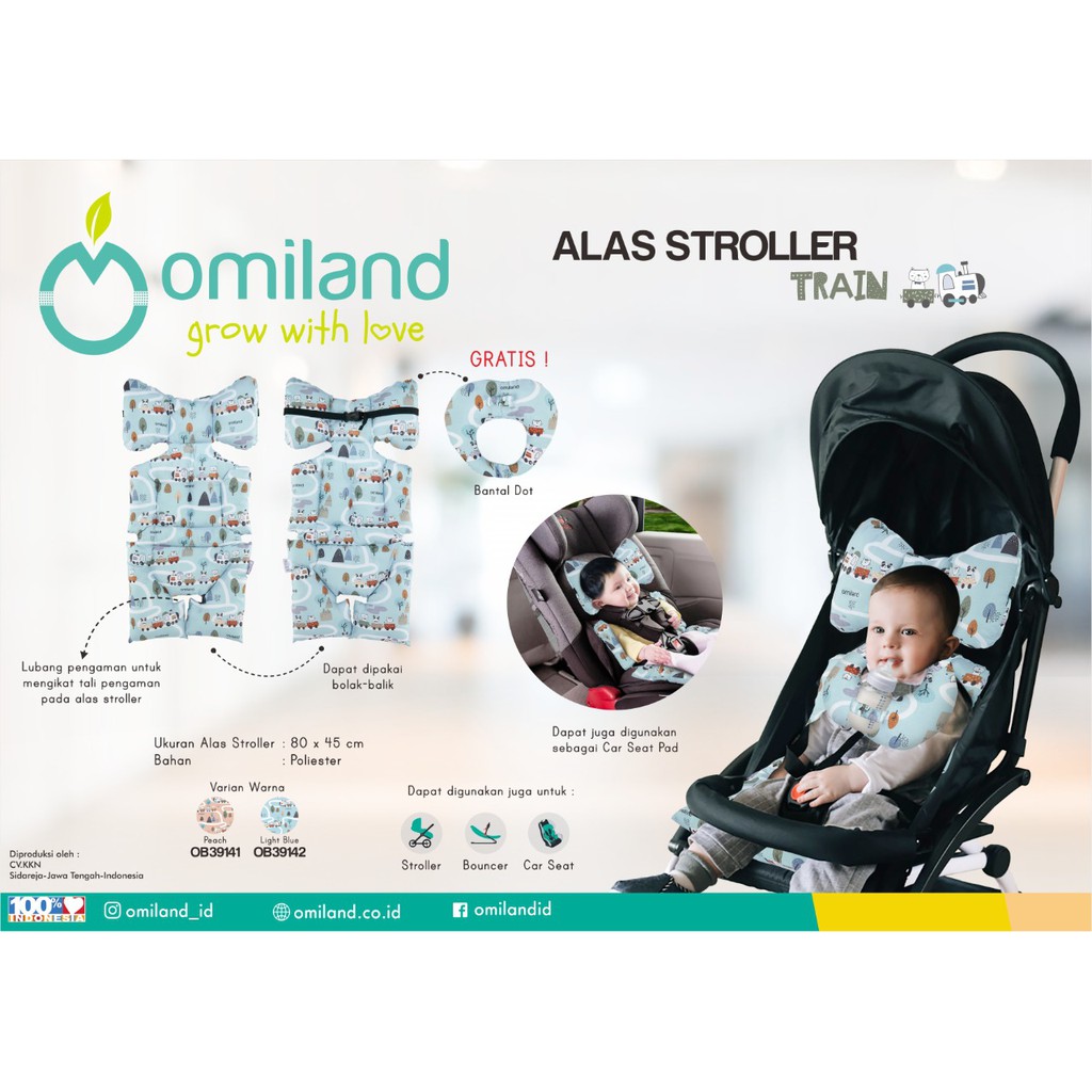 Omiland OB3914 Alas Stroller Bantal Dot Train Series