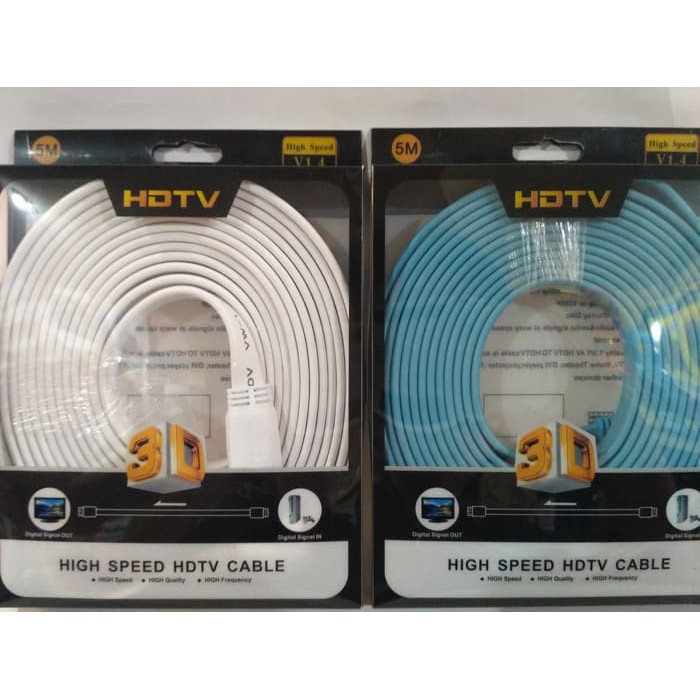 Kabel HDMI Flat 5M Versi 1.4  Cable HDMI 5 Meter