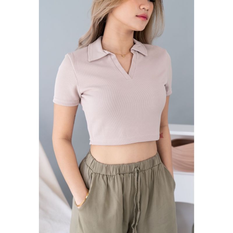 Kaos Polo Crop Top Wanita Murah Meriah / Baju Polo Wanita Kekinian /Polo Shirt Crop / Polo Shirt Sle