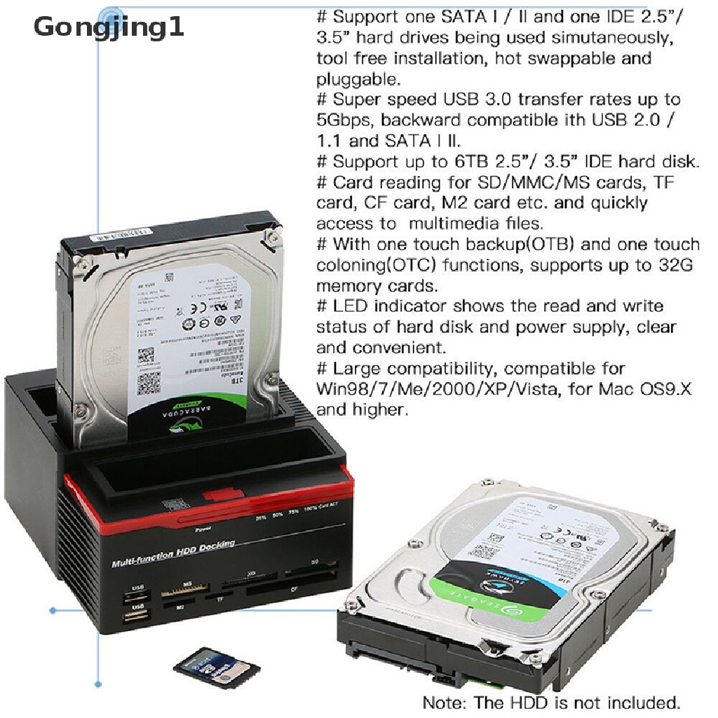 Gongjing1 Docking Station Hardisk Eksternal SATA IDE 2.5 &quot;/ 3.5&quot;