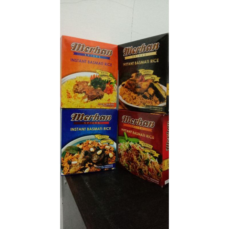 

Merhan Basmati Instan 550gr / Nasi Khas Arab / Beras Basmati Dengan Bumbu Instan / Nasi Kebuli Medan