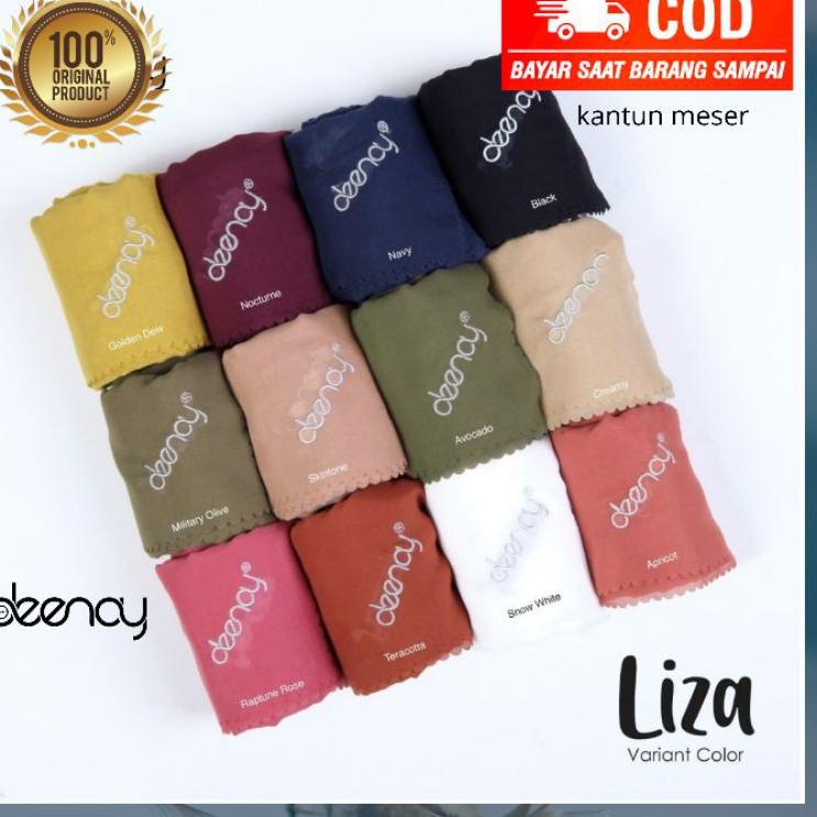 d8cb KERUDUNG DEENAY POLOS LIZA ORI Voal Ultrafine Jilbab Hijab Segi Empat Segiempat Denay ☤➨ -