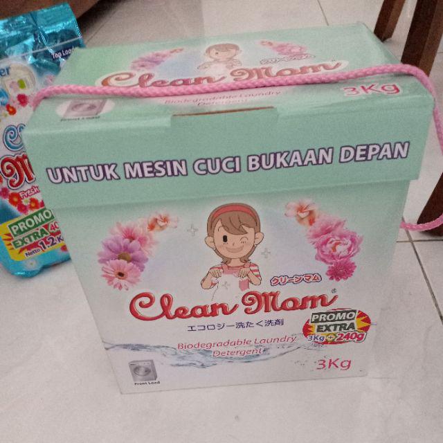 Deterjen Clean Mom Sabun Cuci Baju Bubuk  3 Kg