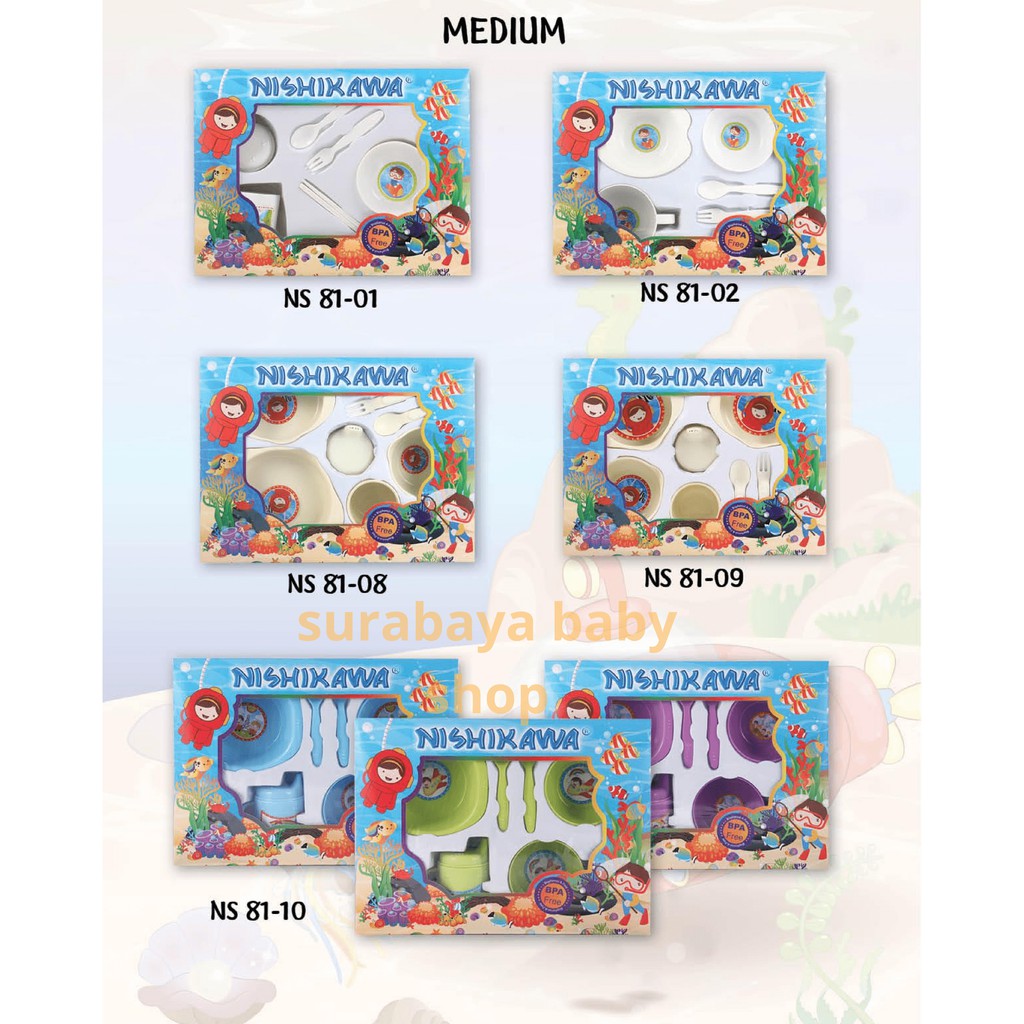 FEEDING SET MEDIUM NISHIKAWA 861002 / ALAT MAKAN BAYI / WADAH MAKAN BAYI