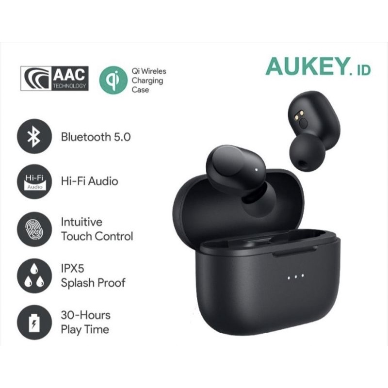 Earphone Aukey EP-T31 Wireless Charging Earbuds With AAC Decodex IPX5 500931