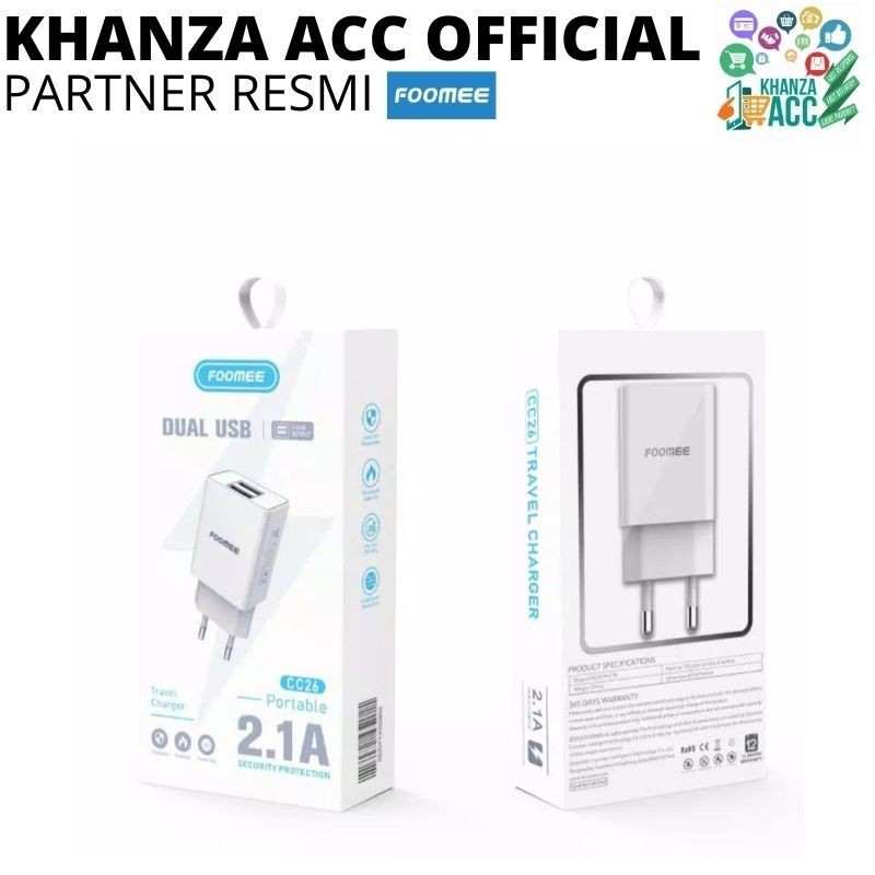 KHANZAACC Foomee CC26 Charger Dual USB Output 2.1A