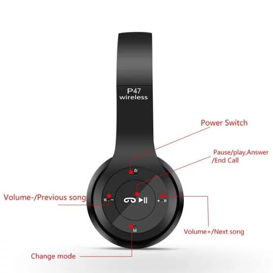 P47 Headphone Bluetooth Wireless 5.0+EDR Stereo