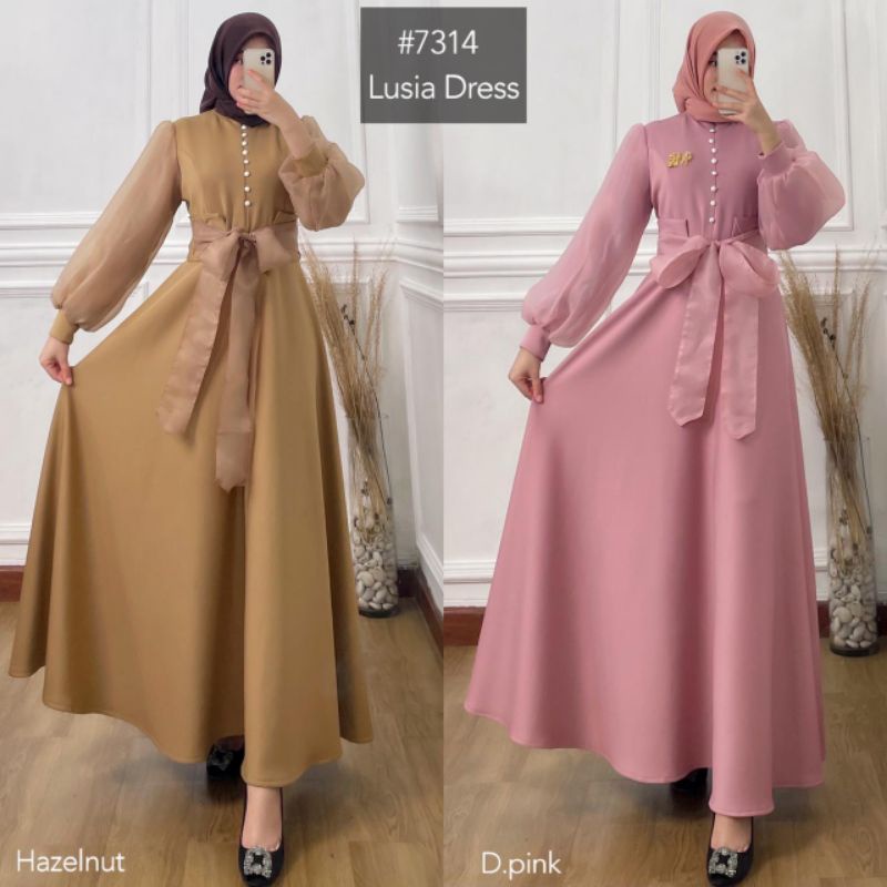 lusia dress premium dress ori MK misskamihijab (freegift)