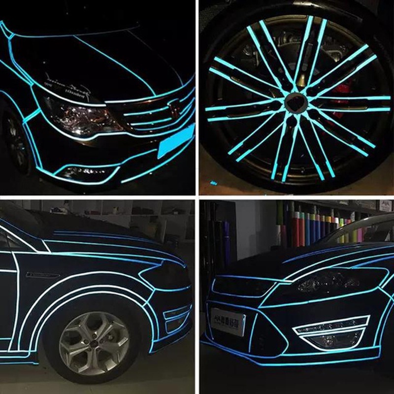 Reflective Tape/ Outdoor Safety Warning Lighting Sticker /Waterproof Bike Reflector Tape for Car, Bicycle, Motorcycle Rim Self-Adhesive DIY Decoration