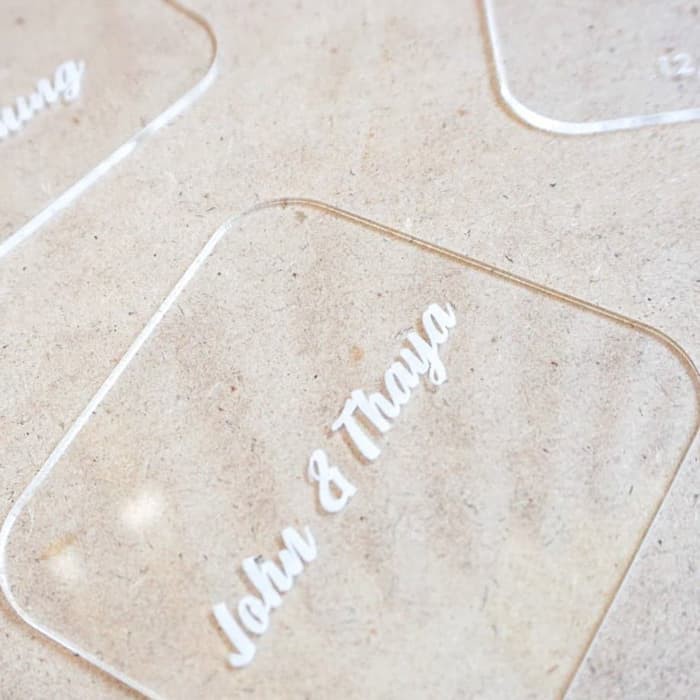 

Dekornata [Engraved] Square Acrylic Coaster + Grafir / Tatakan Gelas / Cangkir