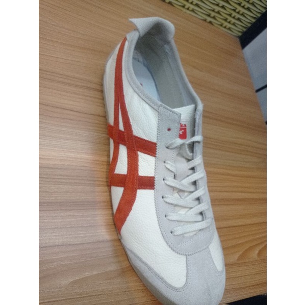 SALE ONITSUKA TIGER SNEAKER LEATHER ORANGE WHITE 36 - 46 NEW ORIGINAL STORE
