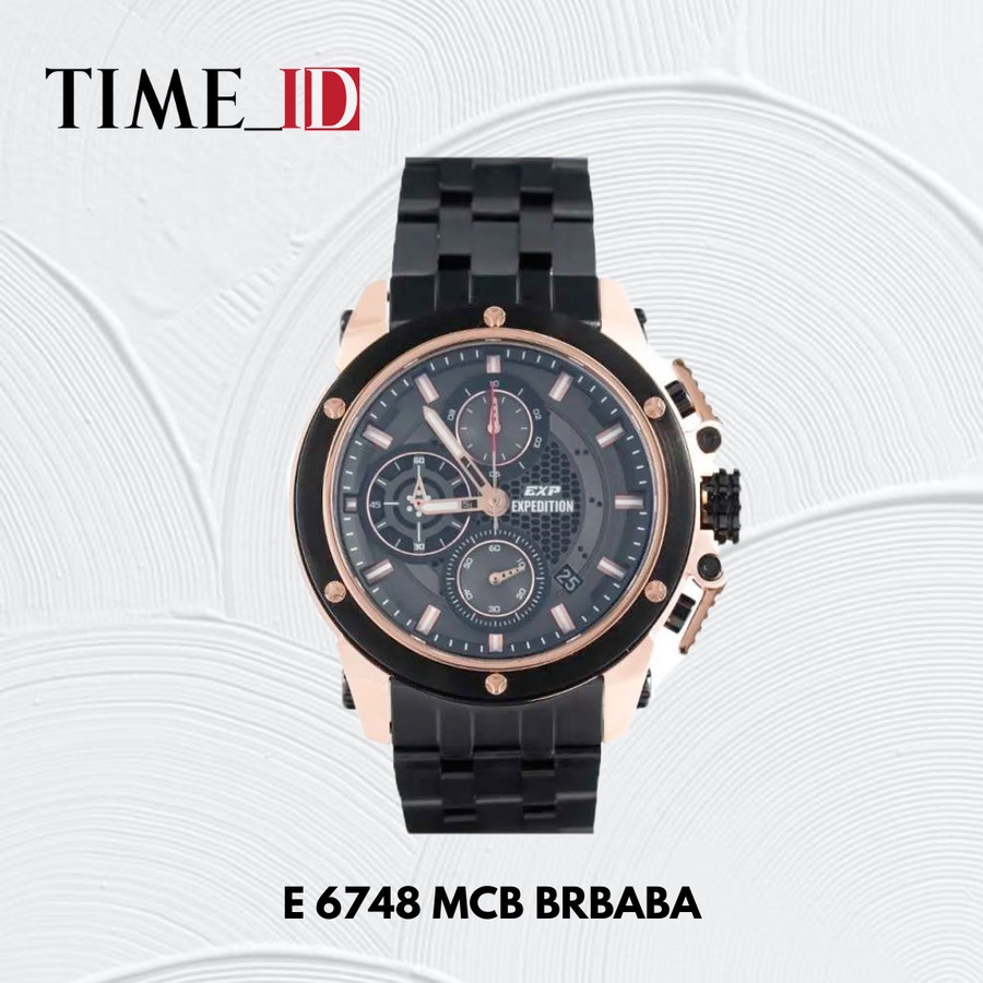 Jam Tangan Expedition E 6748 Black Rosegold Pria