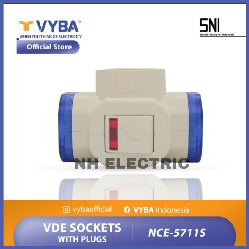 T Arde + Switch Vyba - Tee Arde + Switch Vyba - T Arde 3 Lubang Dengan Saklar Lampu