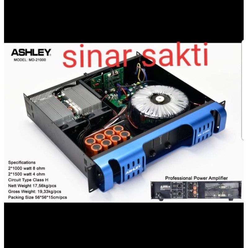 POWER AMPLI ASHLEY MD 21000 ORIGINAL CLASS H