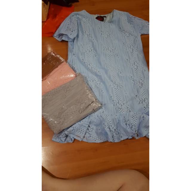 DRESS GAUN PESTA BRUKAT BROKAT JUMBO BIGSIZE IMPORT MURAH