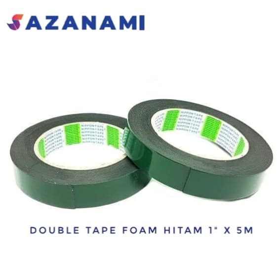 

perekat-pengikat- nippon double tape foam 1" inch x 5m double tape hijau busa 3m -pengikat-perekat.