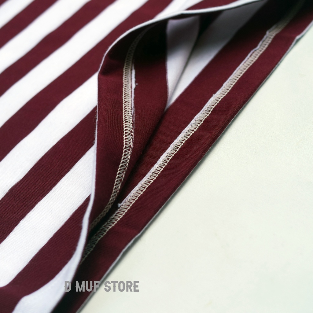 Kizzu Kaos Anak Salur Premium Usia 1-12 Tahun Salur Maroon- dmufstore