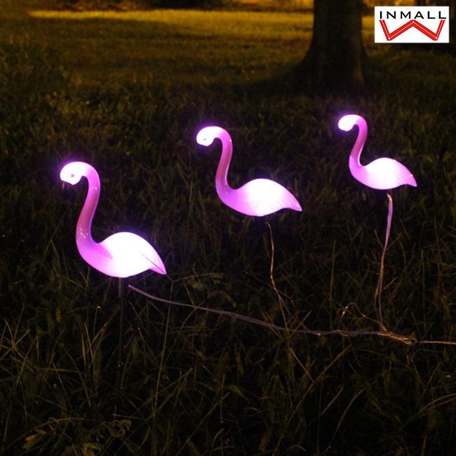  Lampu  Taman 3 LED Tenaga Surya Bentuk Burung Flamingo  Anti 