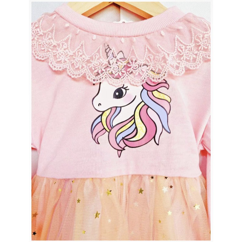 babyfit UNICORN DRESS WITH LACE baju terusan mini gaun dengan rok tutu