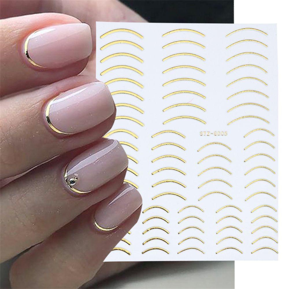 Preva 3D Nail Sticker Star Silver Gold Waved Lines Stripe Stiker Transfer