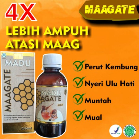 Maagate Obat Maag Kronis, Obat Asam Lambung Tinggi, Obat Infeksi Lambung Madu Madu Maag Ori