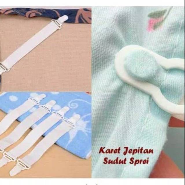 Tali pengait ujung sprei - sheet gripper - isi 4 pcs