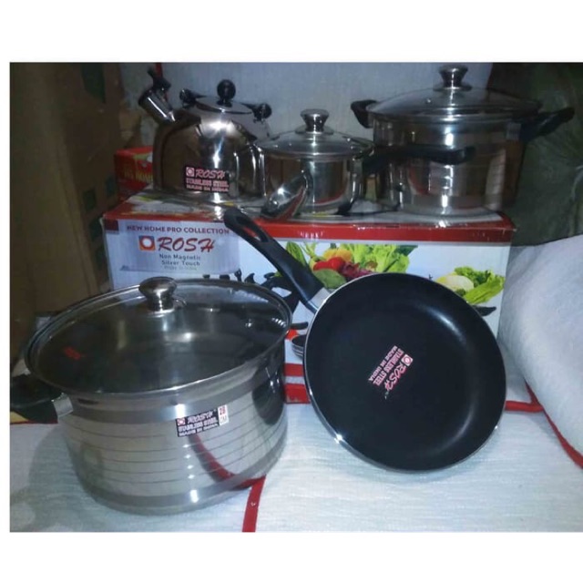 Panci rosh set 9pcs stainless steel