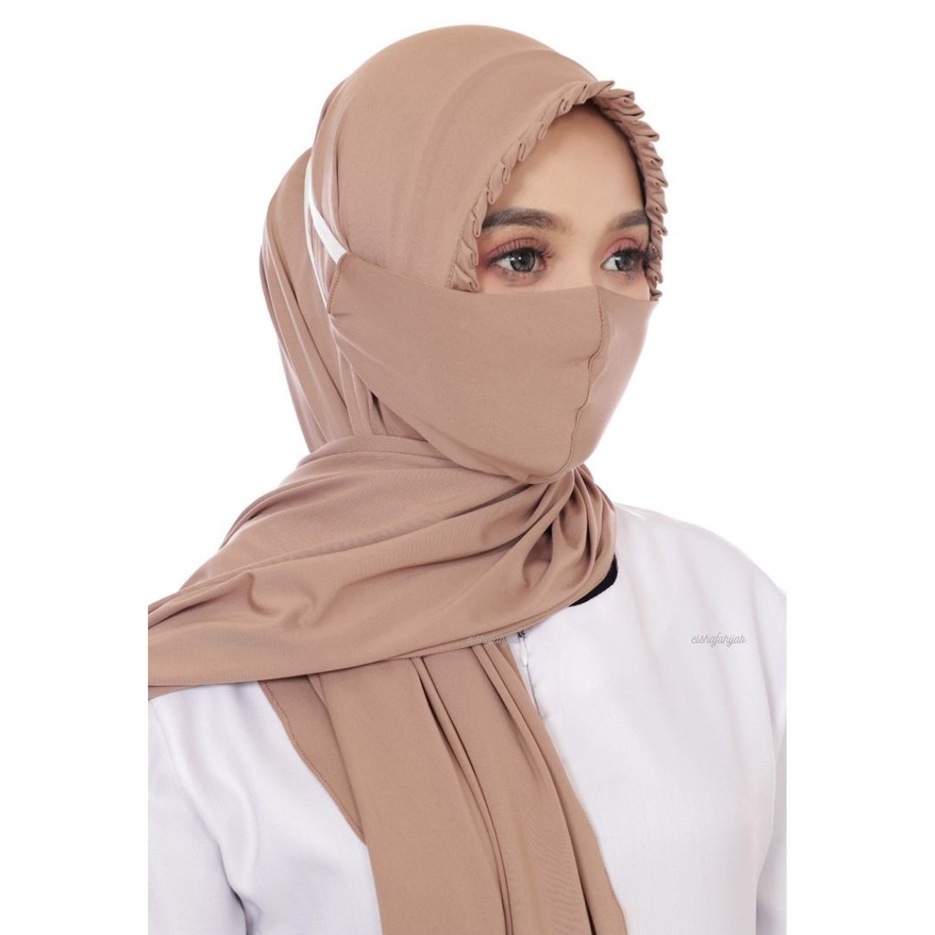 JILBAB PASHMINA INSTAN JOANNA / KERUDUNG PASMINA INSTAN MURAH / PAKET HIJAB PASMINA DAN MASKER SATU PAKET / PASMINA LANGSUNG PAKAI TANPA PENITI