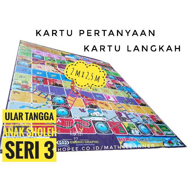 [2 m x 2,5 m] Ular Tangga Anak Sholeh Seri 3 Ukuran M Karpet Jumbo Raksasa