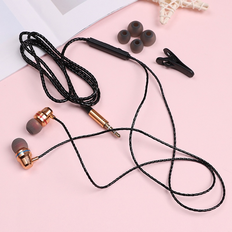 {LUCKID}Wired earbuds noise cancelling stereo earphones heavy bass sound sport headset