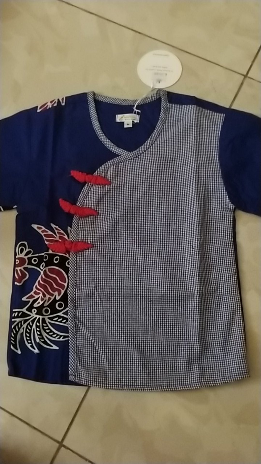 Baju Hem Batik Anak Balita Cowok Rooster Semi Tulis