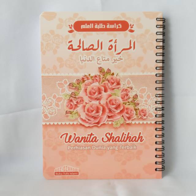 Buku Tulis Catatan Spiral A5 Notebook 100 lembar Pink Cantik Bunga Adz Dzahabi
