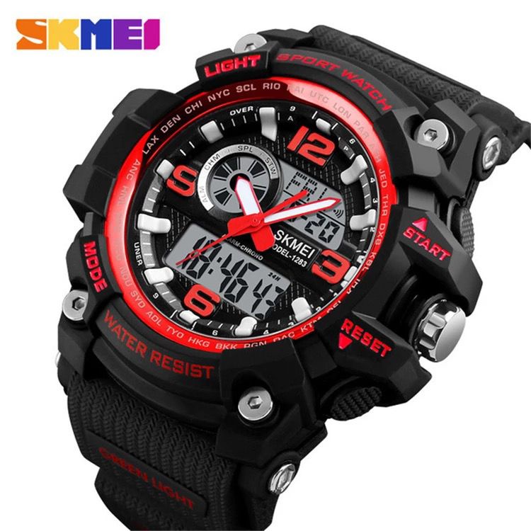 SKMEI DUAL TIME SPORT TERBARU TYPE 1283 D54MM ORIGINAL WR/SKMEI Jam Tangan Digital Analog Pria - 1283