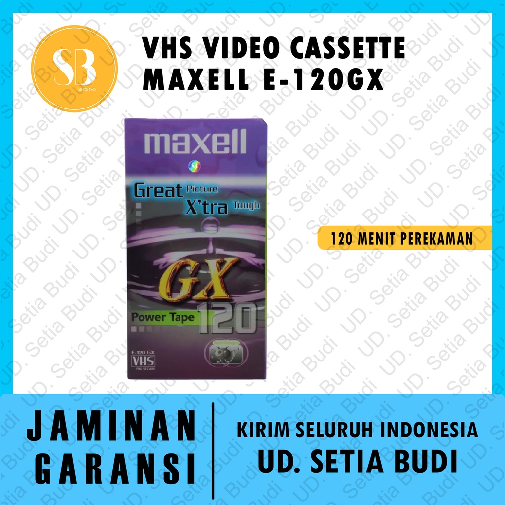 Kaset Perekam Video 120 Menit VHS Player Murah Video Cassette Maxell E-120GX