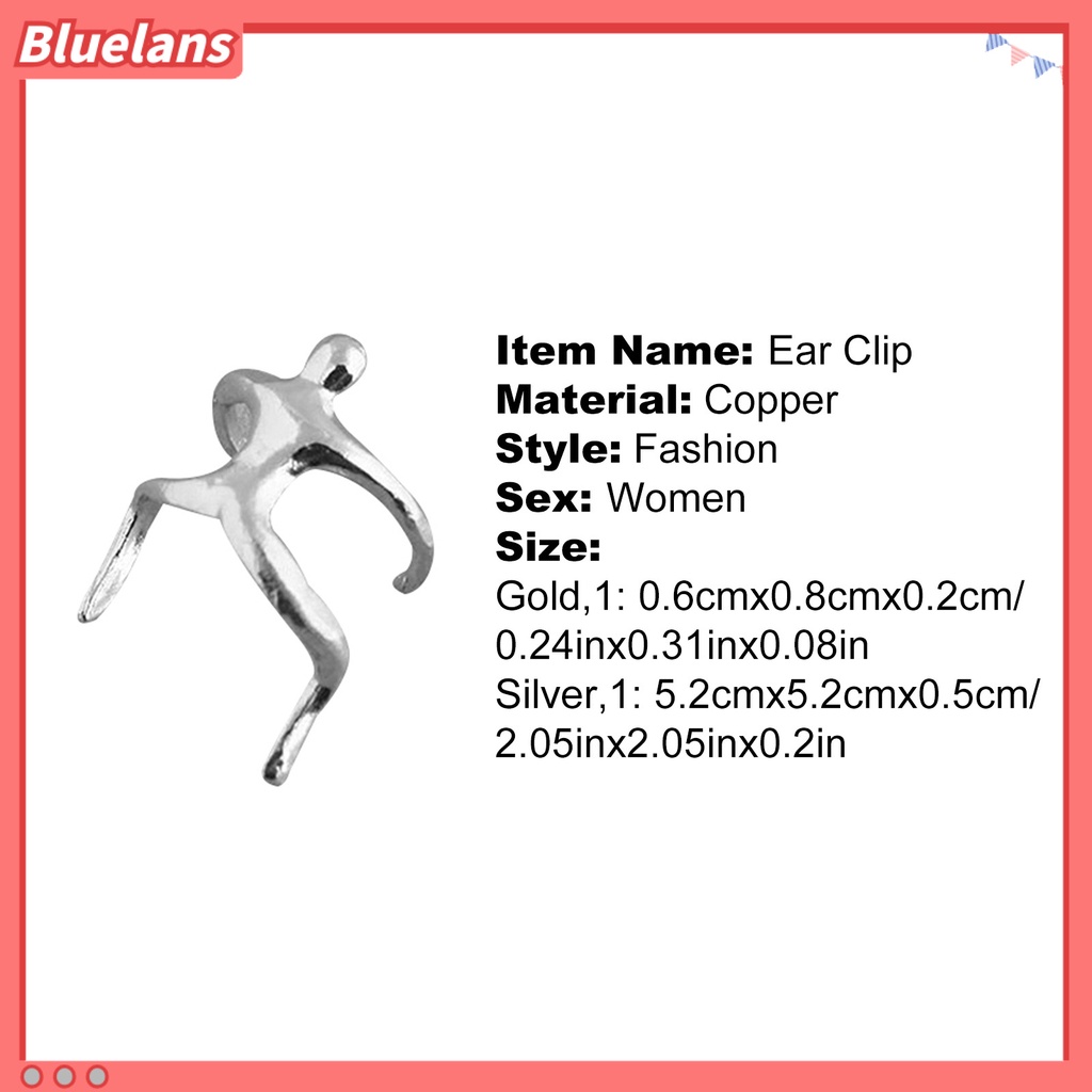 Bluelans 1Pc Ear Clip Small Man Shape Ear Decoration Non-piercing Women Cartilage Earrings