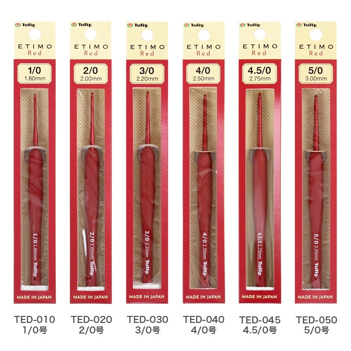 

DISKON- BISA COD Jarum Rajut/Hakpen/Crochet Hook Tulip Etimo Red Satuan - 7.5/0 (4.50mm)